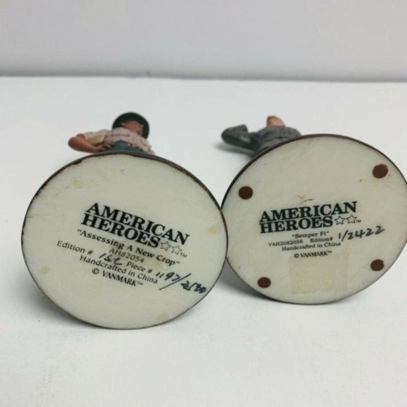Vintage American Heroes Mini Figurine Lot Of 2 Semper Fi New Crop VANMARK 6” - Picture 9 of 10